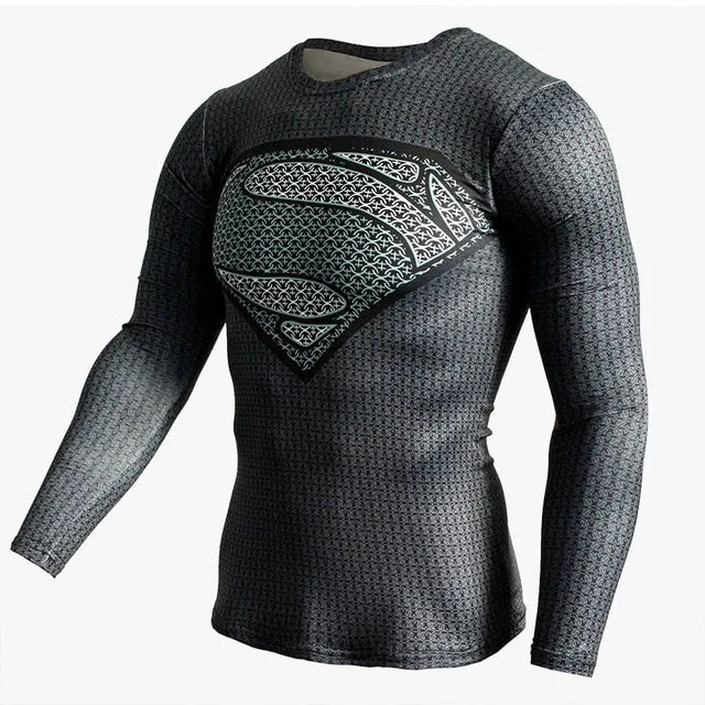 FITNESS MMA COMPRESSION SHIRT MEN ANIME BODYBUILDING LONG SLEEVE WORKOUT 3D T SHIRT TOPS TEES