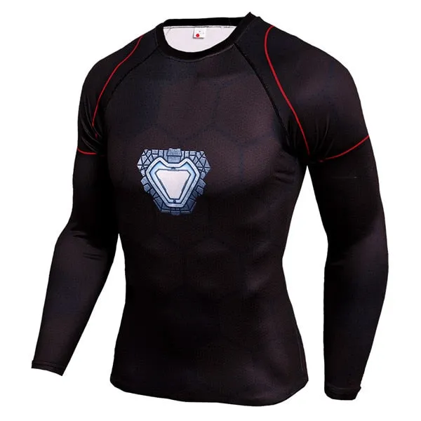 FITNESS MMA COMPRESSION SHIRT MEN ANIME BODYBUILDING LONG SLEEVE WORKOUT 3D T SHIRT TOPS TEES