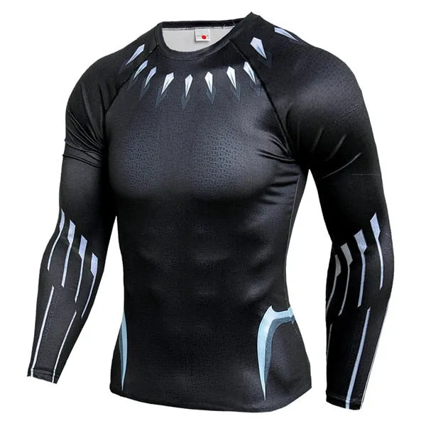 FITNESS MMA COMPRESSION SHIRT MEN ANIME BODYBUILDING LONG SLEEVE WORKOUT 3D T SHIRT TOPS TEES