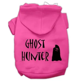 Ghost Hunter Screen Print Pet Hoodies Bright Pink With Black Lettering Sm (10)