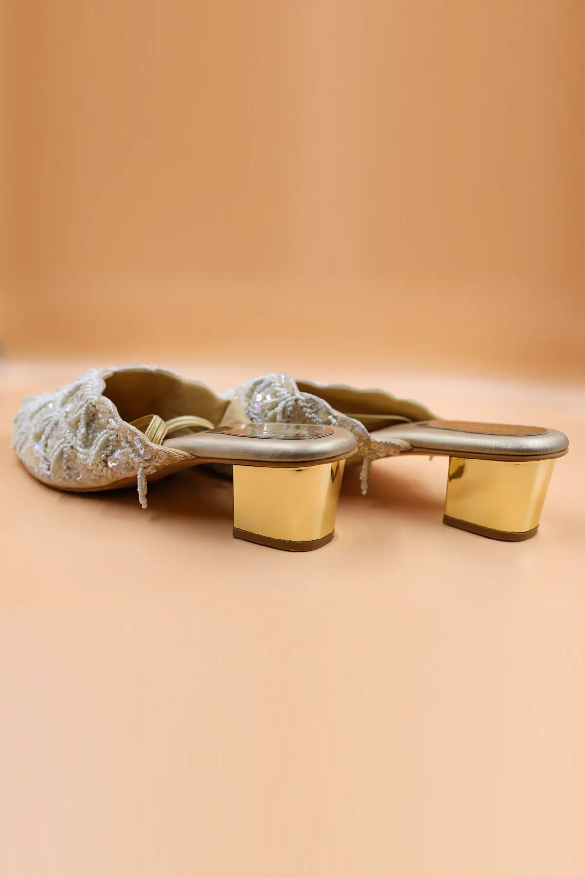 Gold Zardosi Embroidered Mules