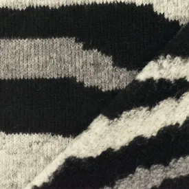 Gray-Multi Famous Designer Acrylic Blend Zebra Boucle Knit Fabric