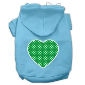 Green Swiss Dot Heart Screen Print Pet Hoodies Baby Blue Size XXXL (20)