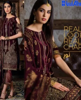 Gul Ahmed Velvet Dresses - Replica - Unstitched