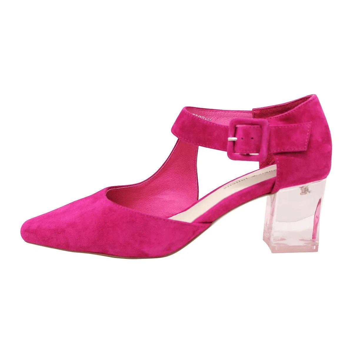 Happie Fuchsia Suede Heels