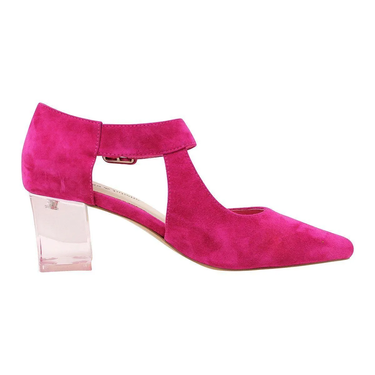 Happie Fuchsia Suede Heels