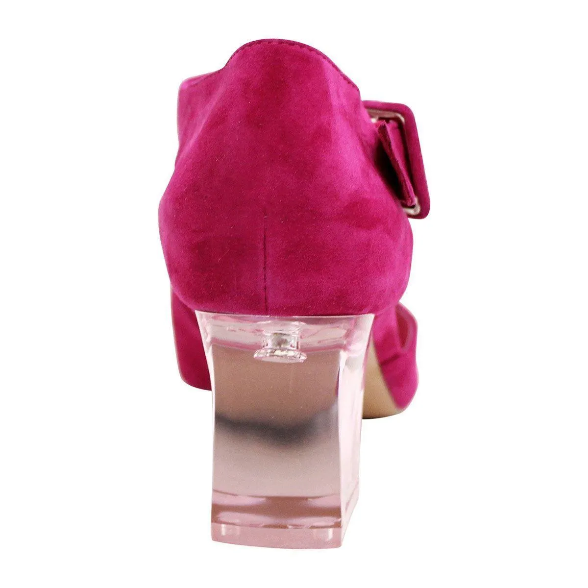 Happie Fuchsia Suede Heels