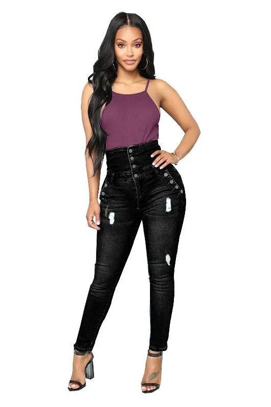 High Waist Stretch Jeans