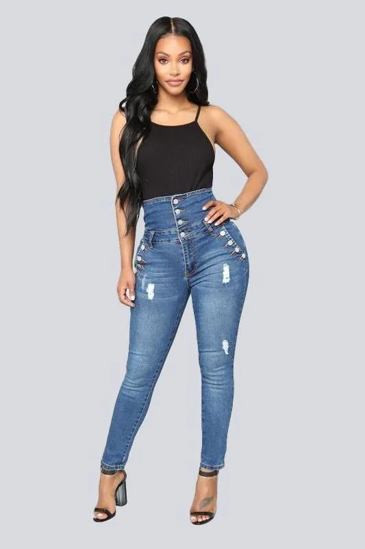 High Waist Stretch Jeans