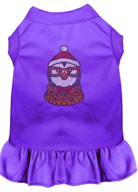 Hipster Penguin Rhinestone Dog Dress Purple Xl (16)