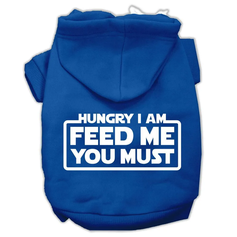 Hungry I Am Screen Print Pet Hoodies Blue Size Lg (14)