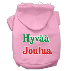 Hyvaa Joulua Screen Print Pet Hoodies Light Pink Xs (8)