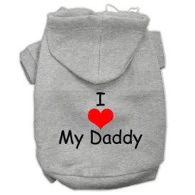 I Love My Daddy Screen Print Pet Hoodies Grey Size Xxxl (20)