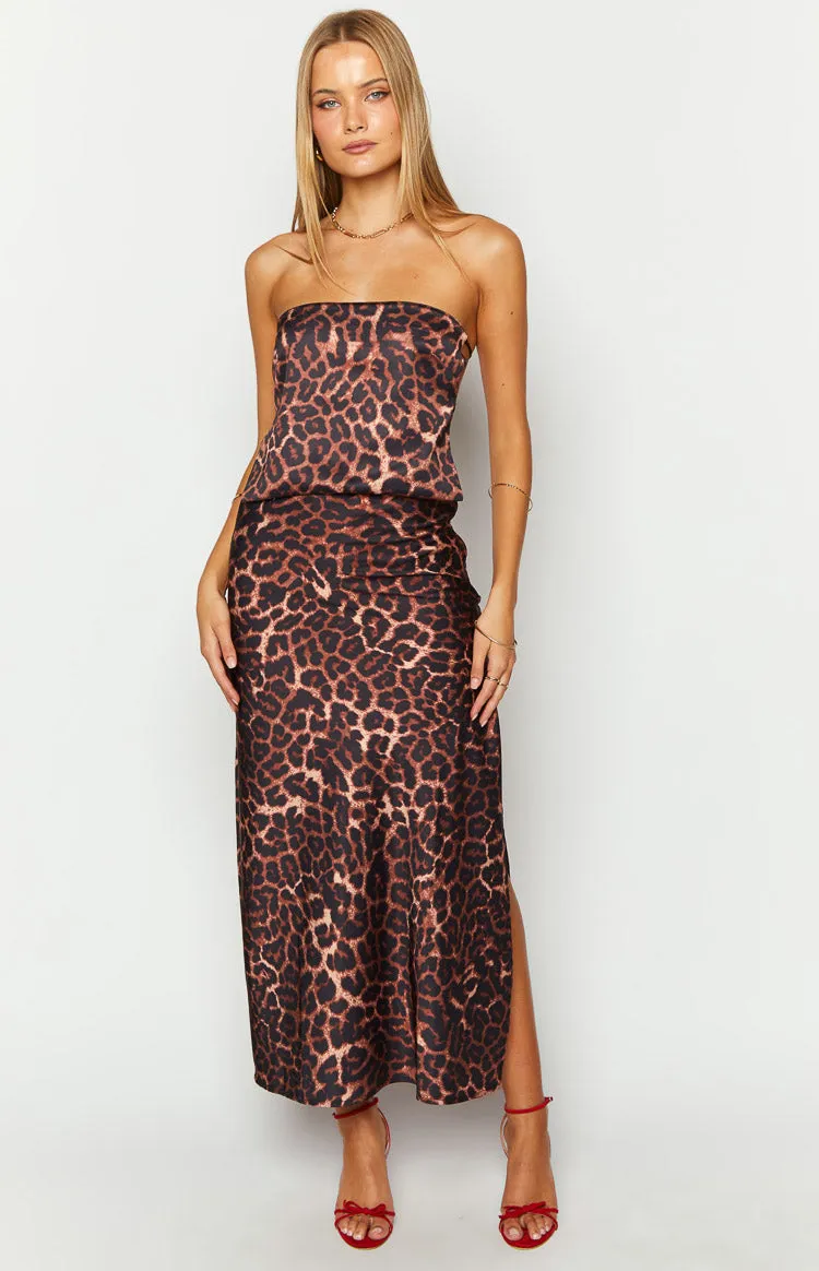 Ibiza Leopard Print Strapless Top