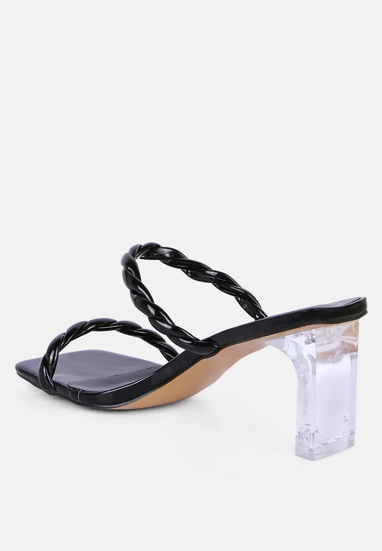 Inamorata Twisted Strap Mid Heel Sandals