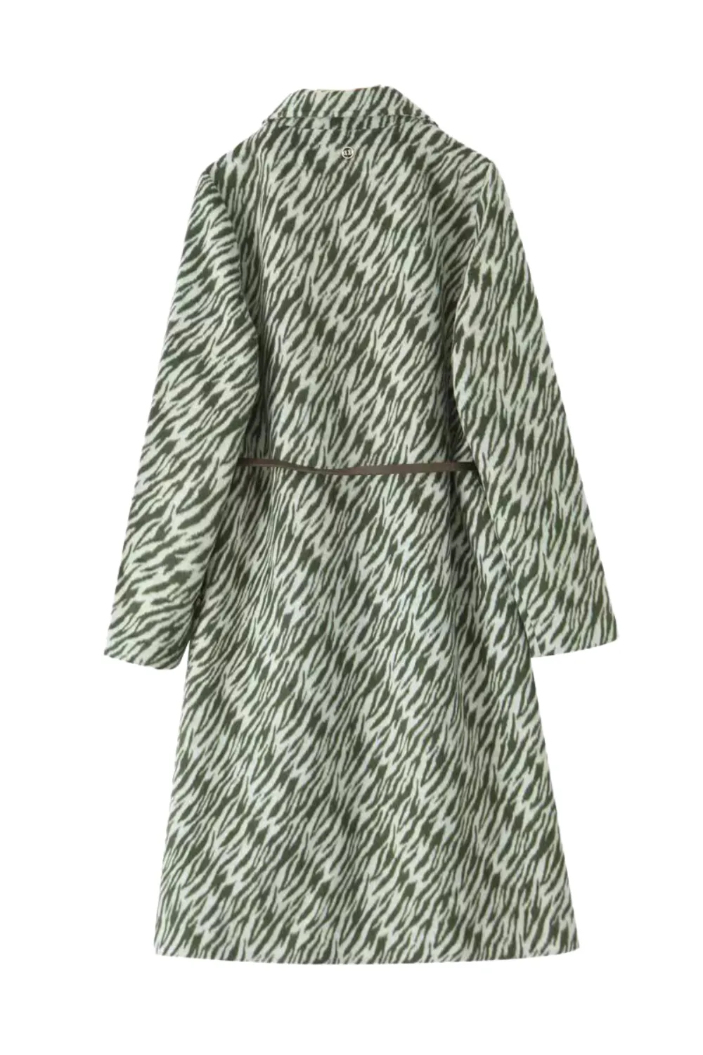 'Ivanna' Zebra Pattern Coat with Belt