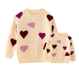 Ivory Heart Sweaters - Mommy and Me