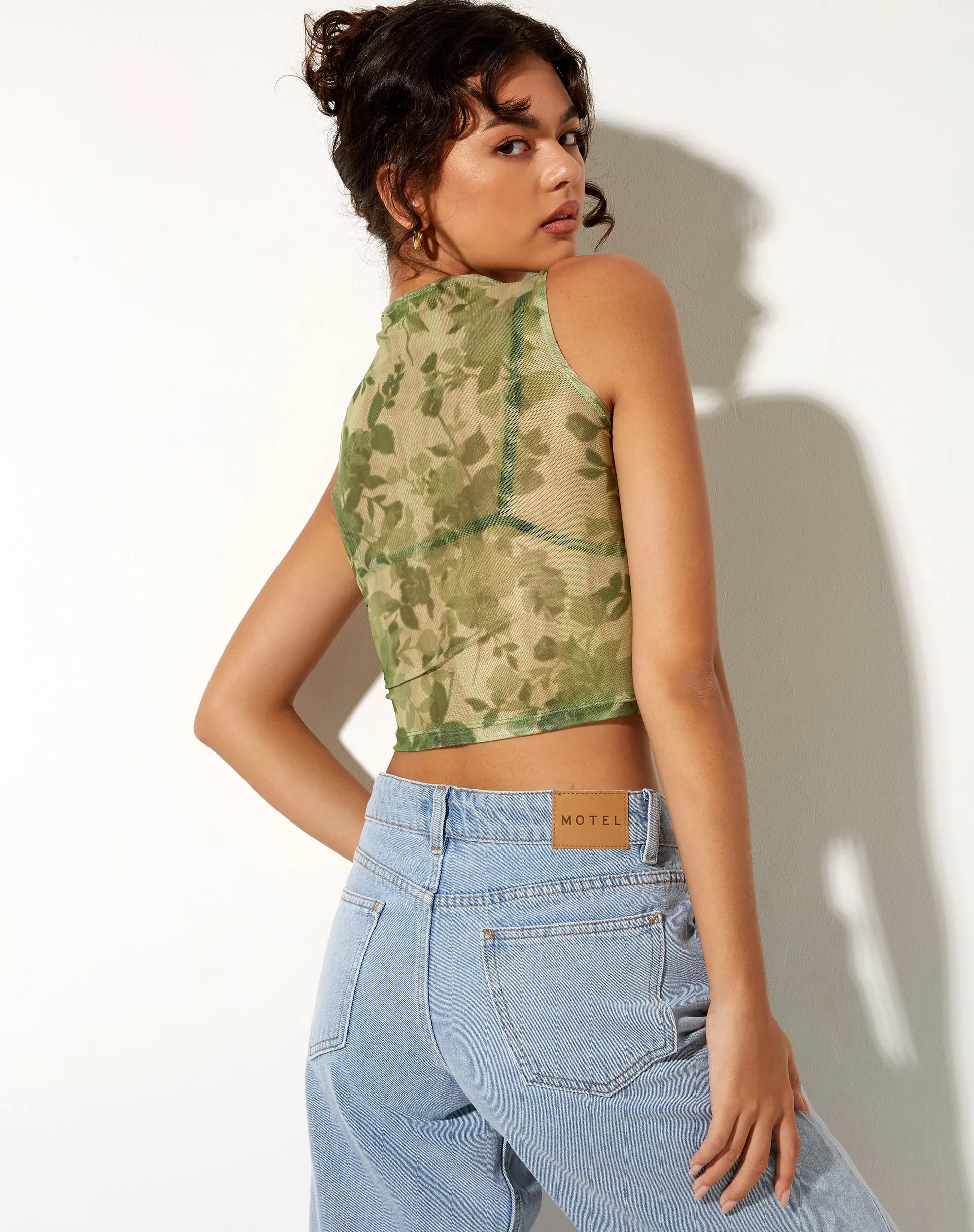 Lasa Vest Top in Blurred Floral