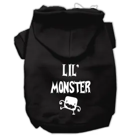 Lil Monster Screen Print Pet Hoodies Black Size Sm (10)