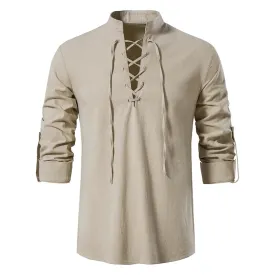 Linen Fashion String Top Shirt