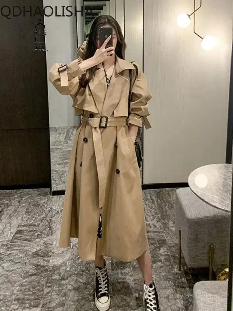 Loose Over Knee British Style Long Coats