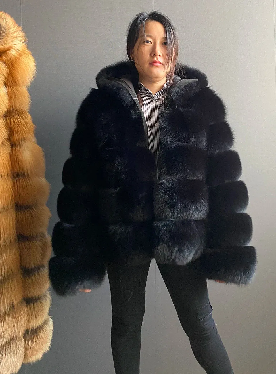 LuxFox – Real Fox Fur Jacket with Oversized Hood
Pop Your Style—Own Your Trend!