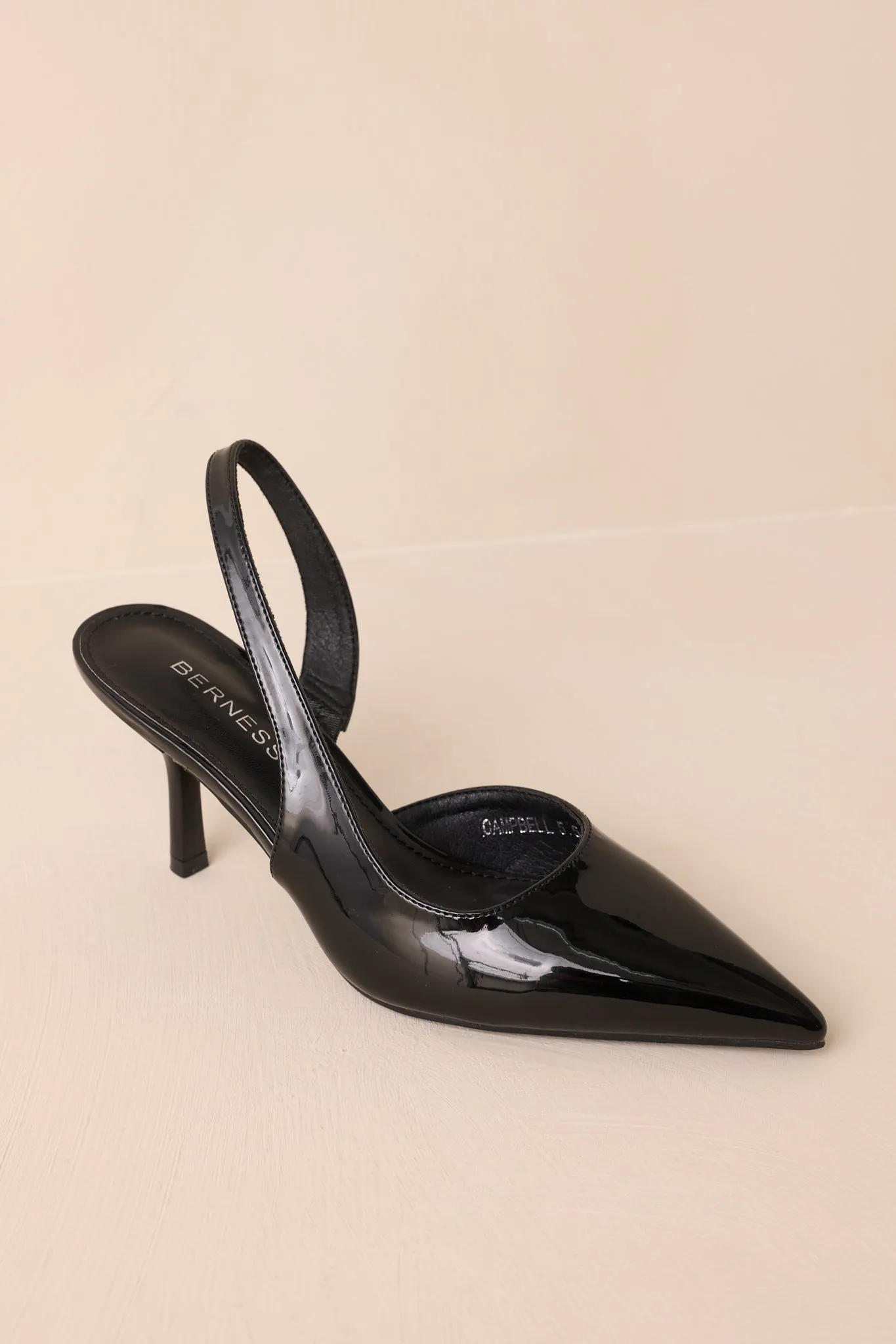 Meant To Be Mine Black Slingback Kitten Heels