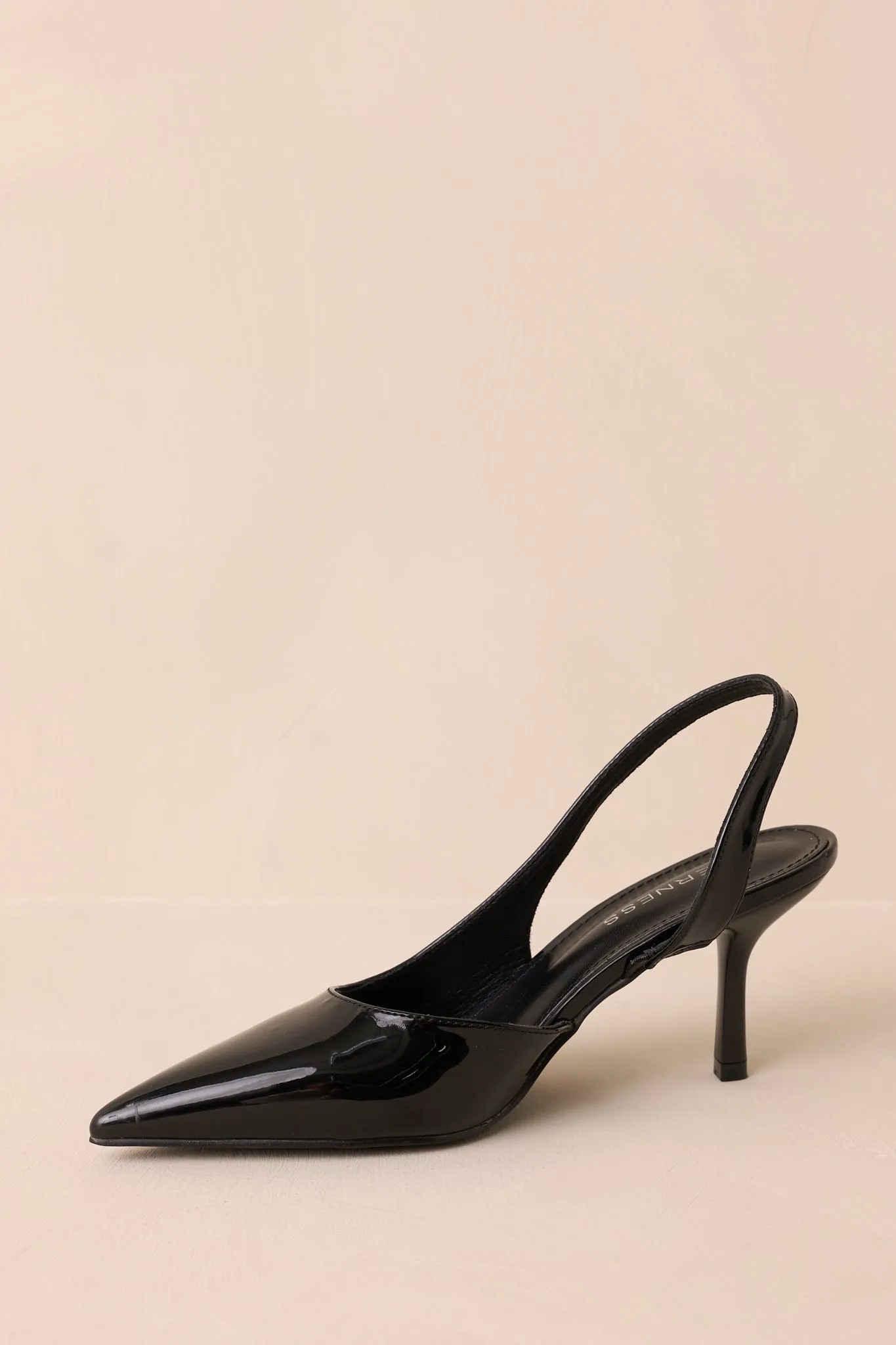 Meant To Be Mine Black Slingback Kitten Heels