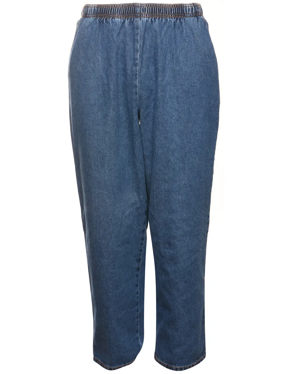 Medium Wash Tapered Denim Trousers - W28 L27