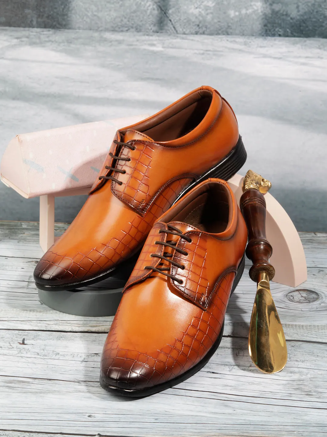 Men's Tan Regular Toe Lace Up Formal (IX1072)