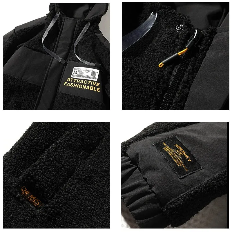 Men's Thick Warm Windproof Hooded Fleece Jacket