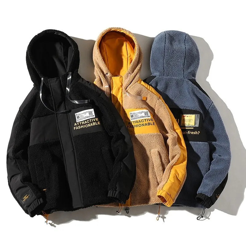 Men's Thick Warm Windproof Hooded Fleece Jacket