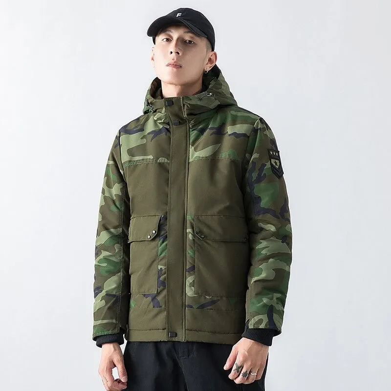 Men's Warm Windproof Camouflage Parka Jacket