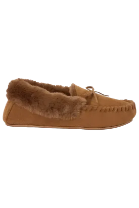 Microsuede Faux Fur Moccasin Slippers