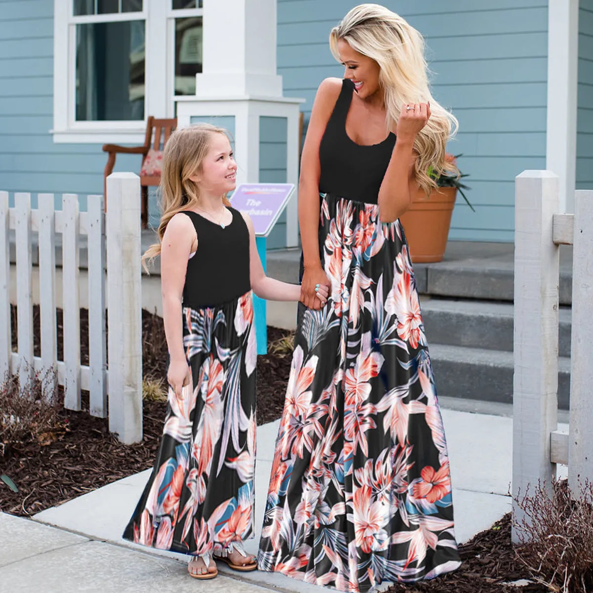 Mom and Son Floral Print Dresses & T-shirts Sets