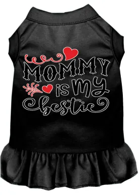 Mommy Is My Bestie Screen Print Dog Dress Black Xxxl (20)