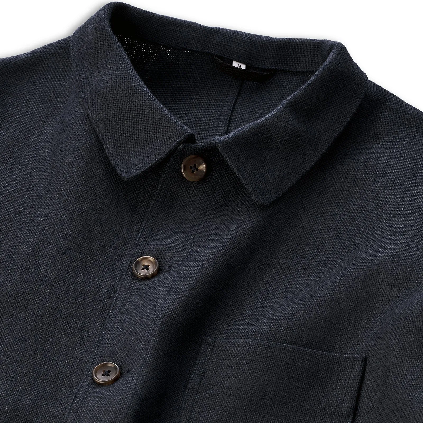 Navy Blue Heavy Linen Utility Jacket