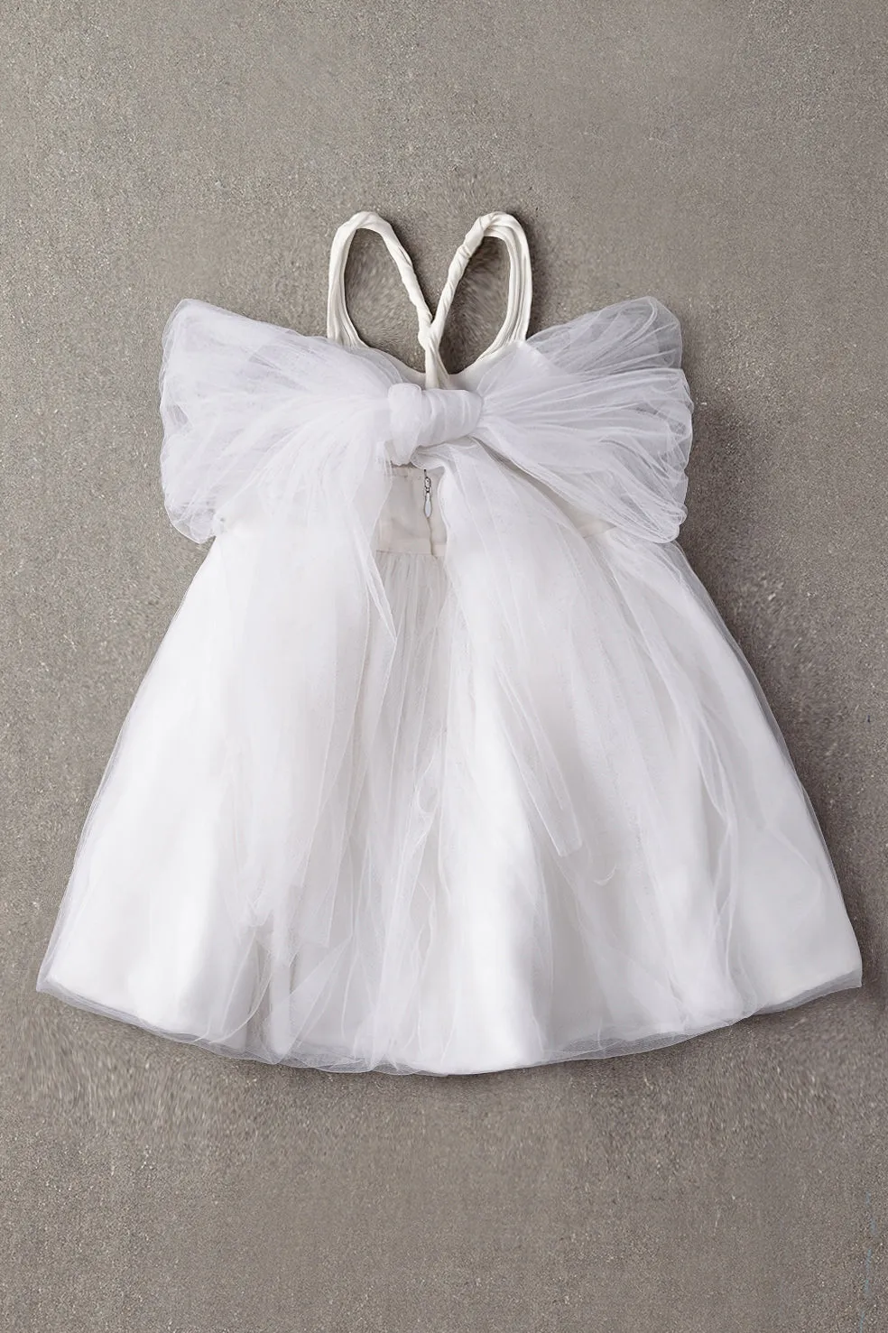 Nellystella Peach Girls Dress - Bright White