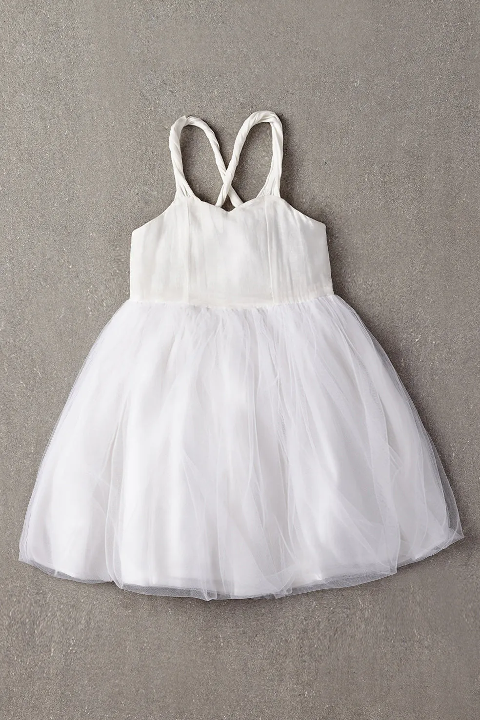 Nellystella Peach Girls Dress - Bright White