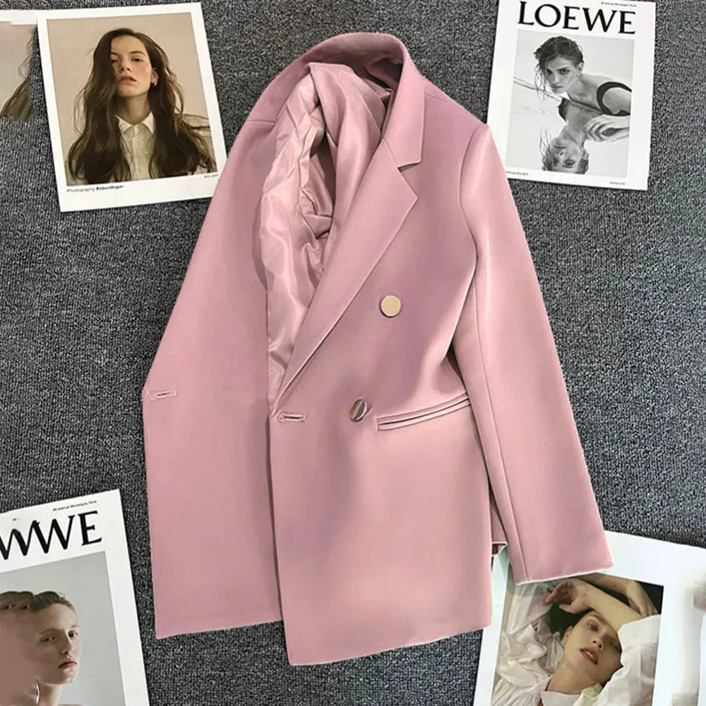 Office Blazers For Women 2025 Casual Fashion Long Sleeve New White Black Single Button Jackets Coats Blazer