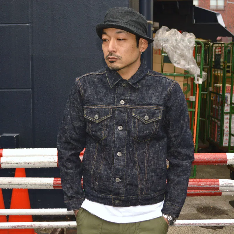 ONI DENIM "02527P-ONI Kasuri" 17oz ONI Kasuri Denim Warm Pocket Type3 Jacket