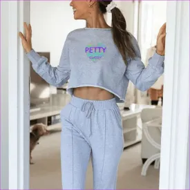 Petty Womens Long Sleeve Crop Top Two-Piece Set