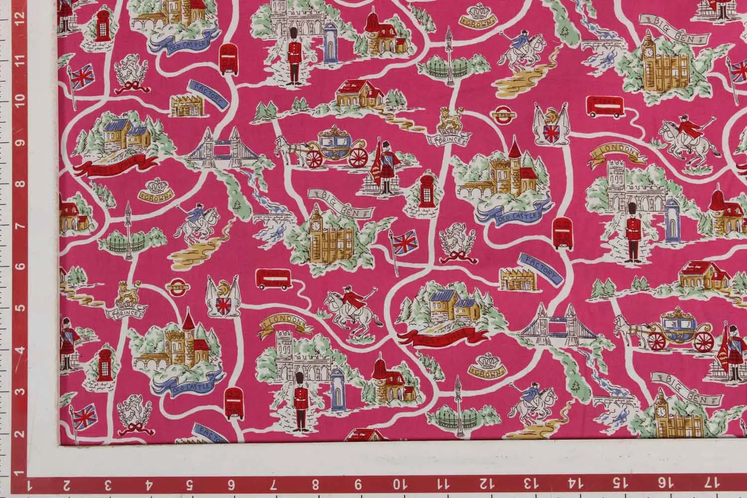 Pink Printed Cotton Poplin Fabric