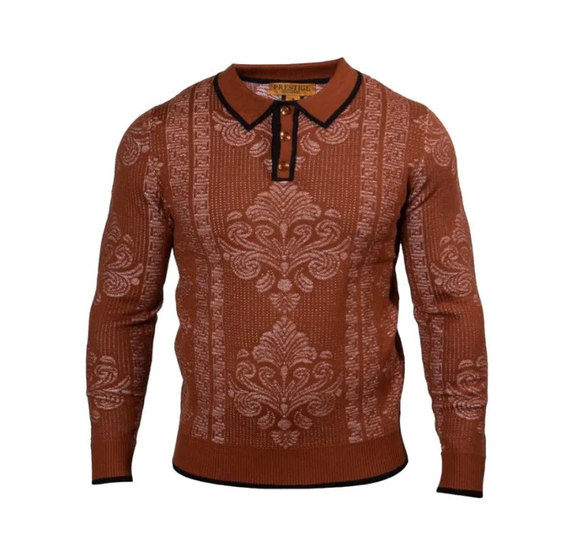 Prestige Rust Men's Polo Sweater Luxury Fashion Design Pullover Tyle No: SW-547