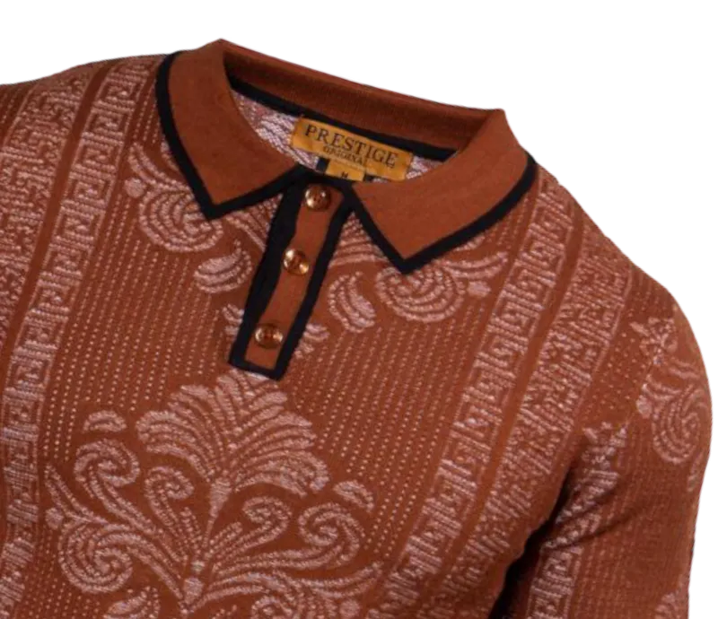 Prestige Rust Men's Polo Sweater Luxury Fashion Design Pullover Tyle No: SW-547