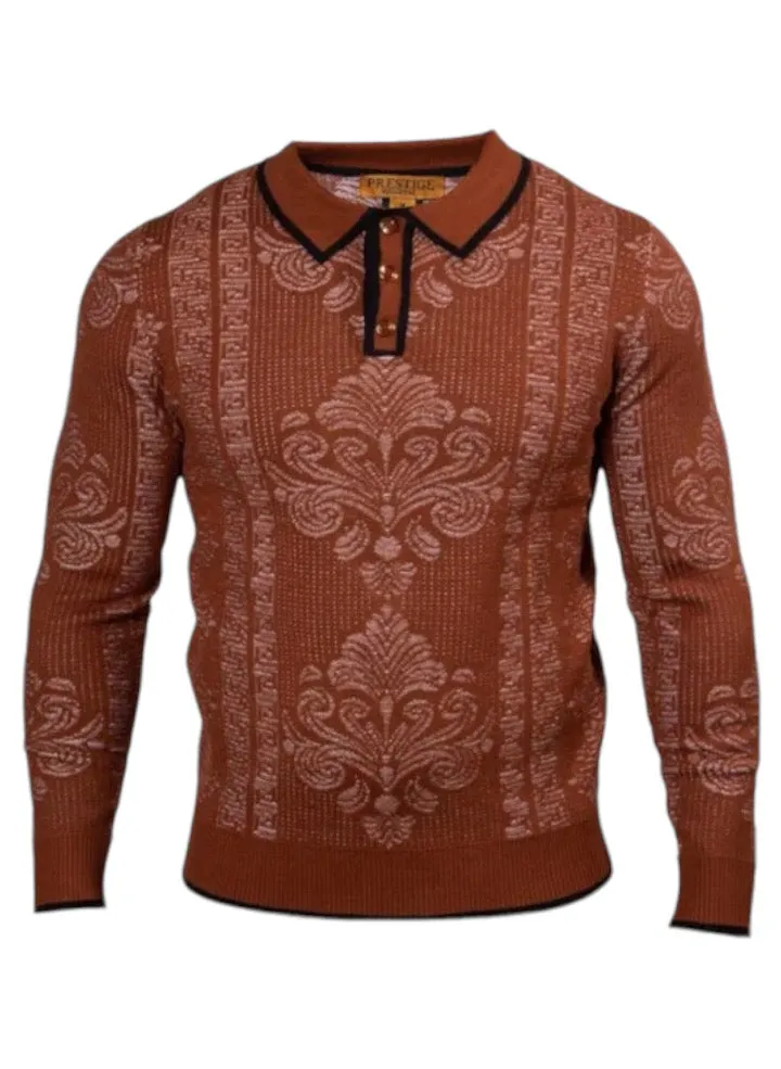 Prestige Rust Men's Polo Sweater Luxury Fashion Design Pullover Tyle No: SW-547