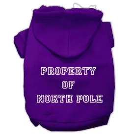 Property of North Pole Screen Print Pet Hoodies Purple Size XL (16)