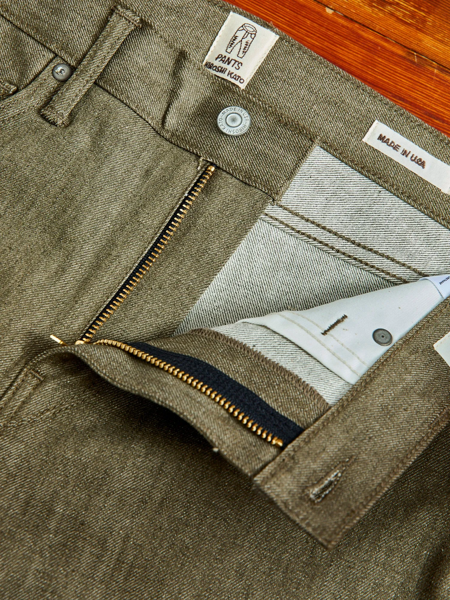 "Dark Green" 10.5oz Stretch Selvedge Denim - Pen Slim