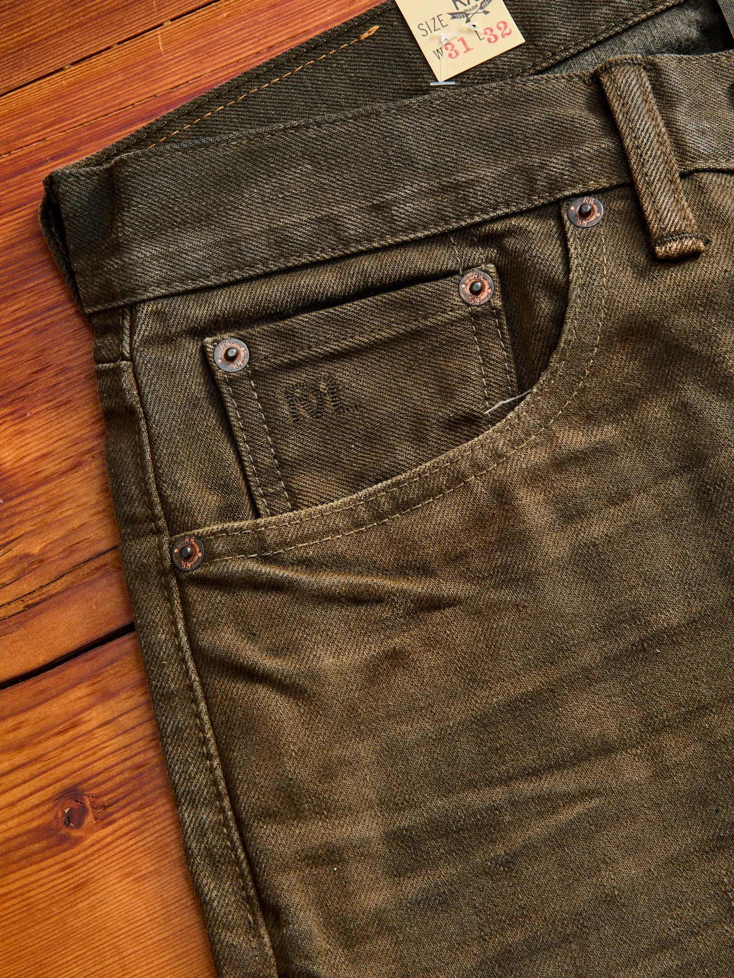 "Distressed Brown" 13.5oz Washed Denim - Slim Fit