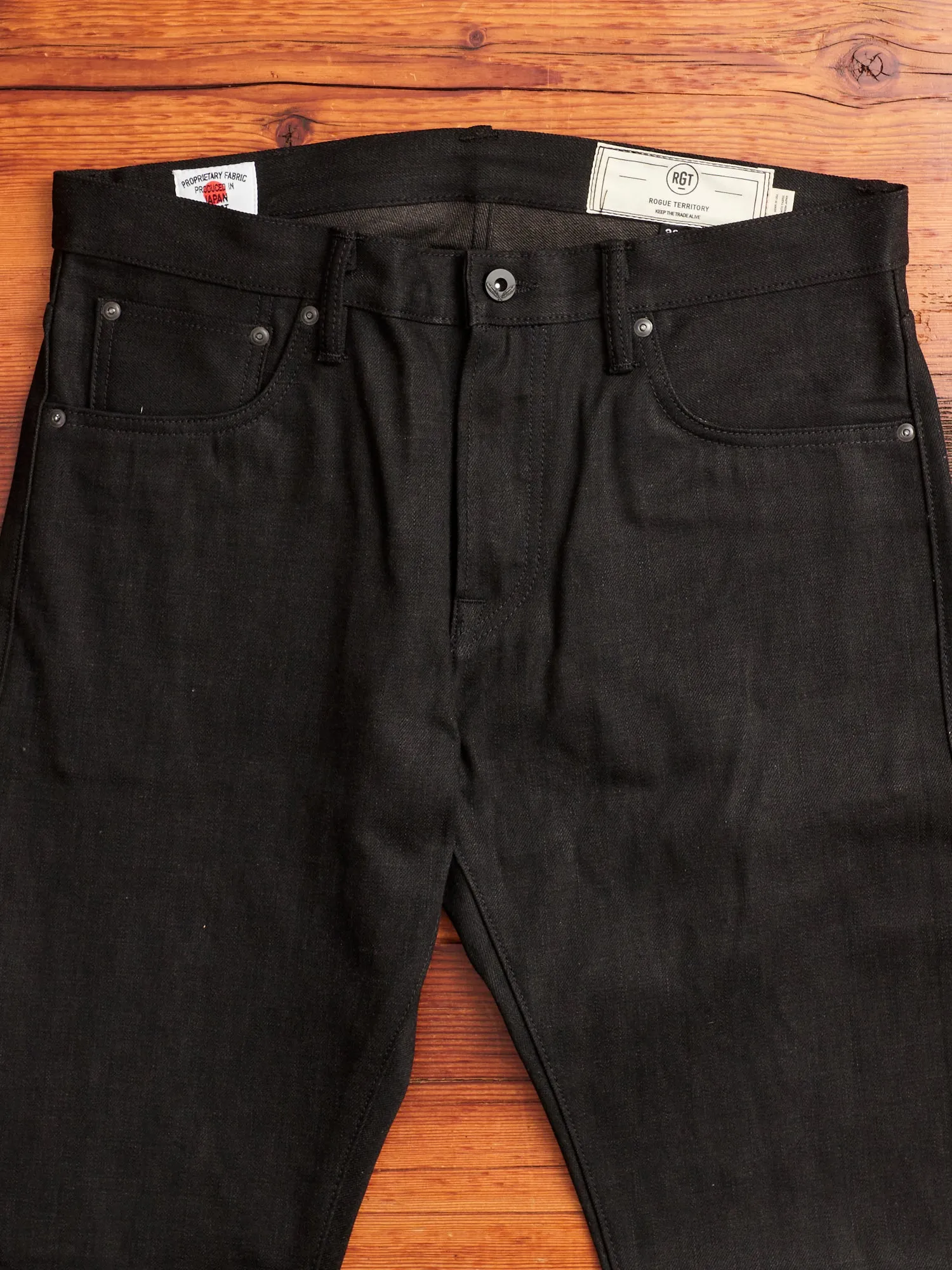 "Stealth" 15oz Black Selvedge Denim in Silveridge